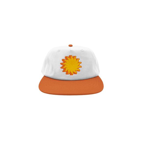 NEW FREE & EASY men's sun shadow two tone snapback hat in bone/orange - Picture 1 of 2